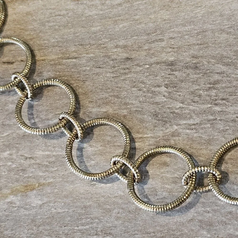 Womens Gold O Ring Etched Chain Waist‎ Belt Large Retro Adjustable 36-39